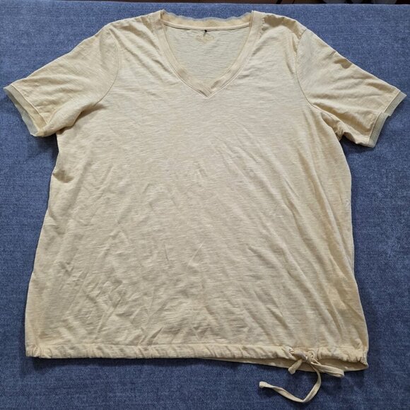 T Shirt Women L Lot of 2 Banana Republic Olsen Yellow Green SS Cotton Mix Casual - Picture 8 of 16